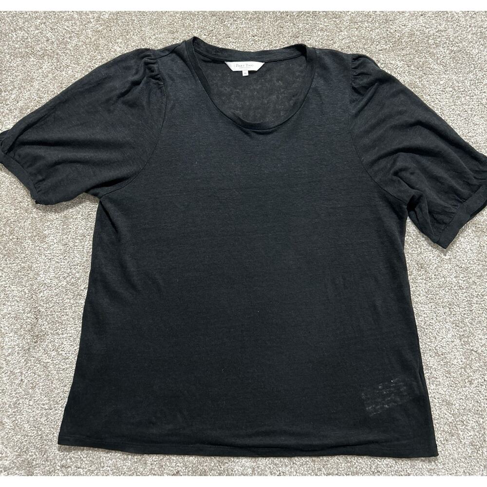 Part Two Copenhagen XL Black linen Short Sleeve shirt